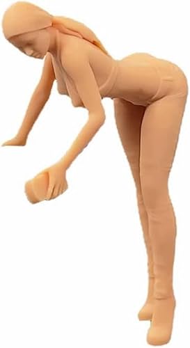 Miniatura 3 de ZEDACAKAI Figura 124 Chica Reparador Trabajador de Mantenimiento Mesa de Arena Miniatura Escena de Villano Blanco Necesita ser Coloreado por Usted