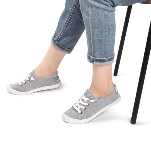 Image of Womens Slip On Shoes, Canvas Low Top Sneakers, Casual Classic Flat Shoes | Comfort Fashion Sneaker with Non Slip Rubber Outsole, Lightweight Tennis Shoes for Walking, Shopping, Picnic, Travel