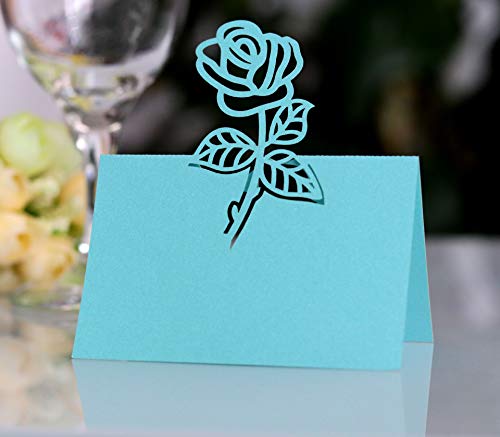 Strhopelove 100Tlg Carte de Table Creuse pour Mariage, Anniversaire, fête de fiançailles, fête Tiffany Blue Cover