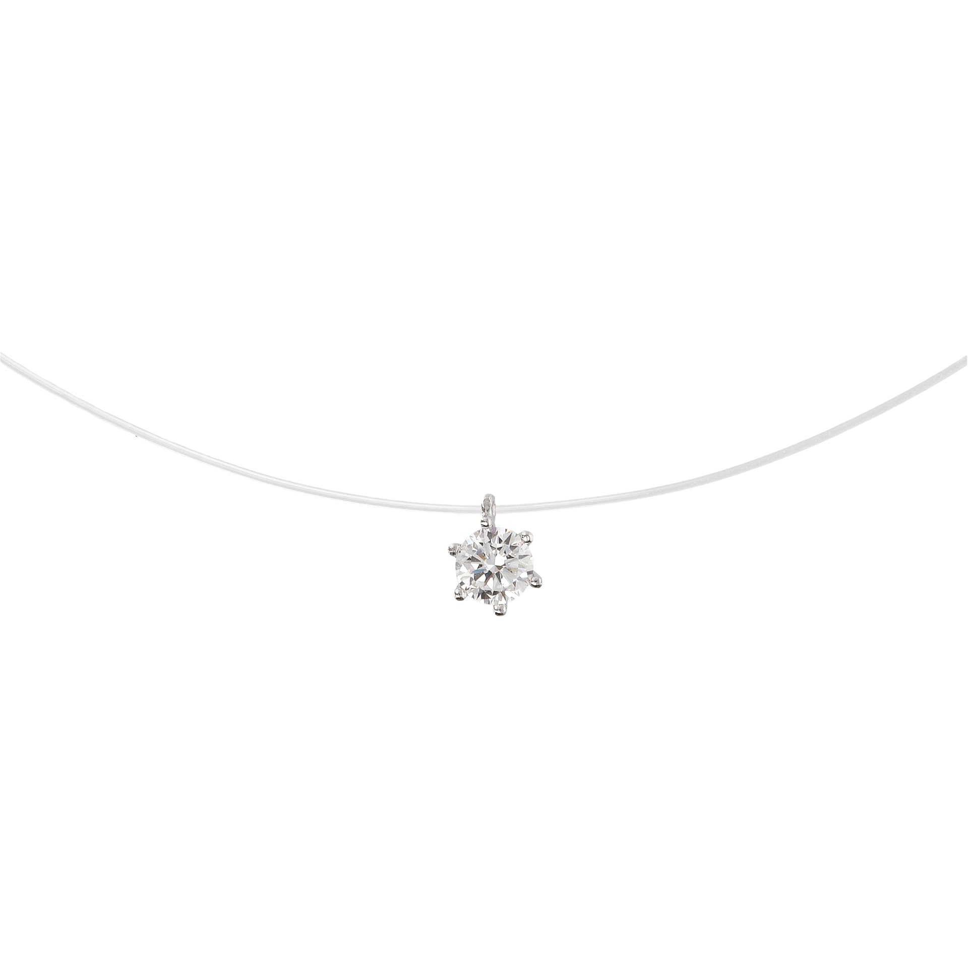 JOYELLE Collana Donna Fantasmino in Argento 925 con Punto Luce Bianco - Collana Ciondolo in Cubic Zirconia - Gioielli Made in Italy - Idea Regalo Compleanni, Anniversari, Festa Donna, Festa Mamma