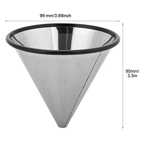 Tissting Pour Over Coffee Dripper Stainless Steel Reusable Coffee Filter,Paperless Reusable Metal Cone Filter For Perfect Extraction #TOP1