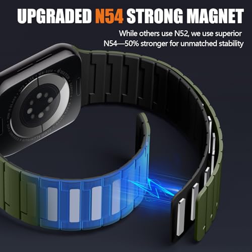 Image of SNBLK Magnetic Watchband Compatible with Apple Watch for Men 44mm 45mm 46mm 49mm 42mm 41mm 40mm 38mm Women, Silicone Sport Strong Magnet Strap for iWatch Series 11 Ultra 3 Ultra 2 Se 10 9 8 7 6 5 4 1