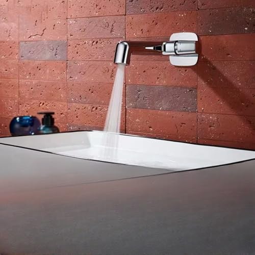 Robinet de lavabo de salle de bain mural à 2 modes eau chaude et froide mitigeur gris