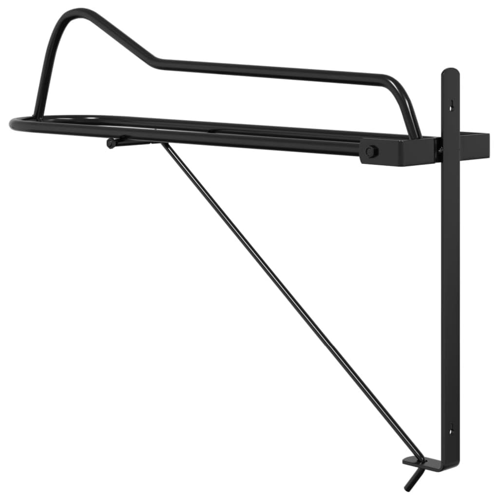 Supporto per sella pieghevole, montaggio a parete, nero, in ferro, accessorio per equitazione, stabile, versatile