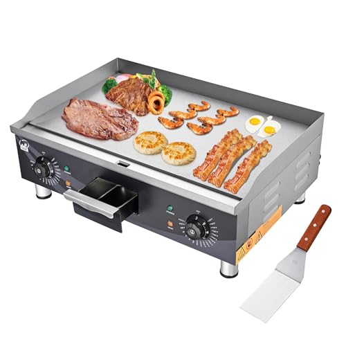 WeChef 24' Commercial Griddle 3500W Electric Countertop Griddle Non-Stick Flat Stainless Steel...