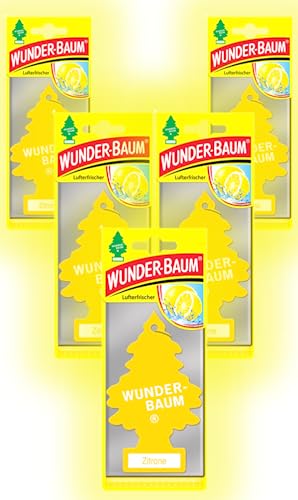Wunder-Baum Autoduft Lufterfrischer Duftbaum Düfte 5 Stück + Stift light-tribe (Zitrone)