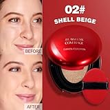 Full Coverage Cushion Foundation – Weightless, 24-Hour Wear With Luminous Finish. Hydrating & Long-Lasting Skin Perfection (Shade 02 Shell Beige). Ideal For Flawless, Radiant Complexion - Image 2