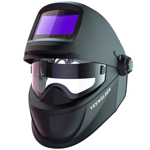 YESWELDER Flip-up Auto Darkening Welding Helmet, Bluetooth Remote Control, True Color 4 Arc Sensors Wide Shade 4/5-9/9-13 Welder Mask for TIG, MIG, ARC, CUT and Grind by YESWELDER - Used condition - US$179.87