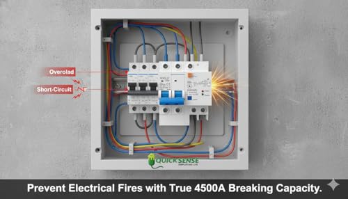 Image of Quick Sense QS-CB01 Dual Pole 63A MCB Circuit Breaker with Leakage Protection | Overload & Short Circuit Safety | for Home, Office & Industrial Electrical Panels