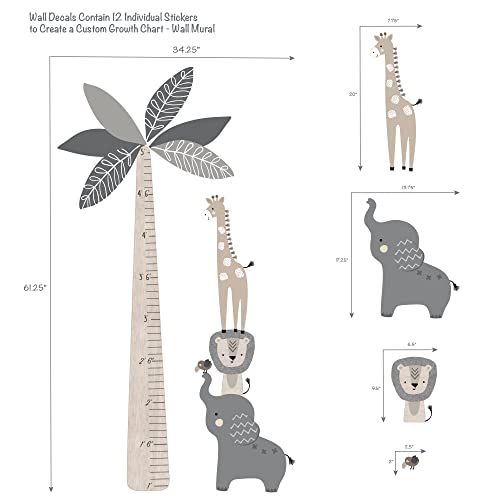 Lambs & Ivy Jungle Safari Tree with Animals Kids Growth Chart Wall Decals - Thumbnail 3