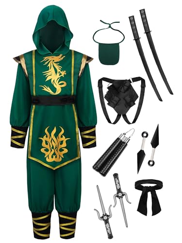 Disfraz Ninja Verde para Niños con Accesorios