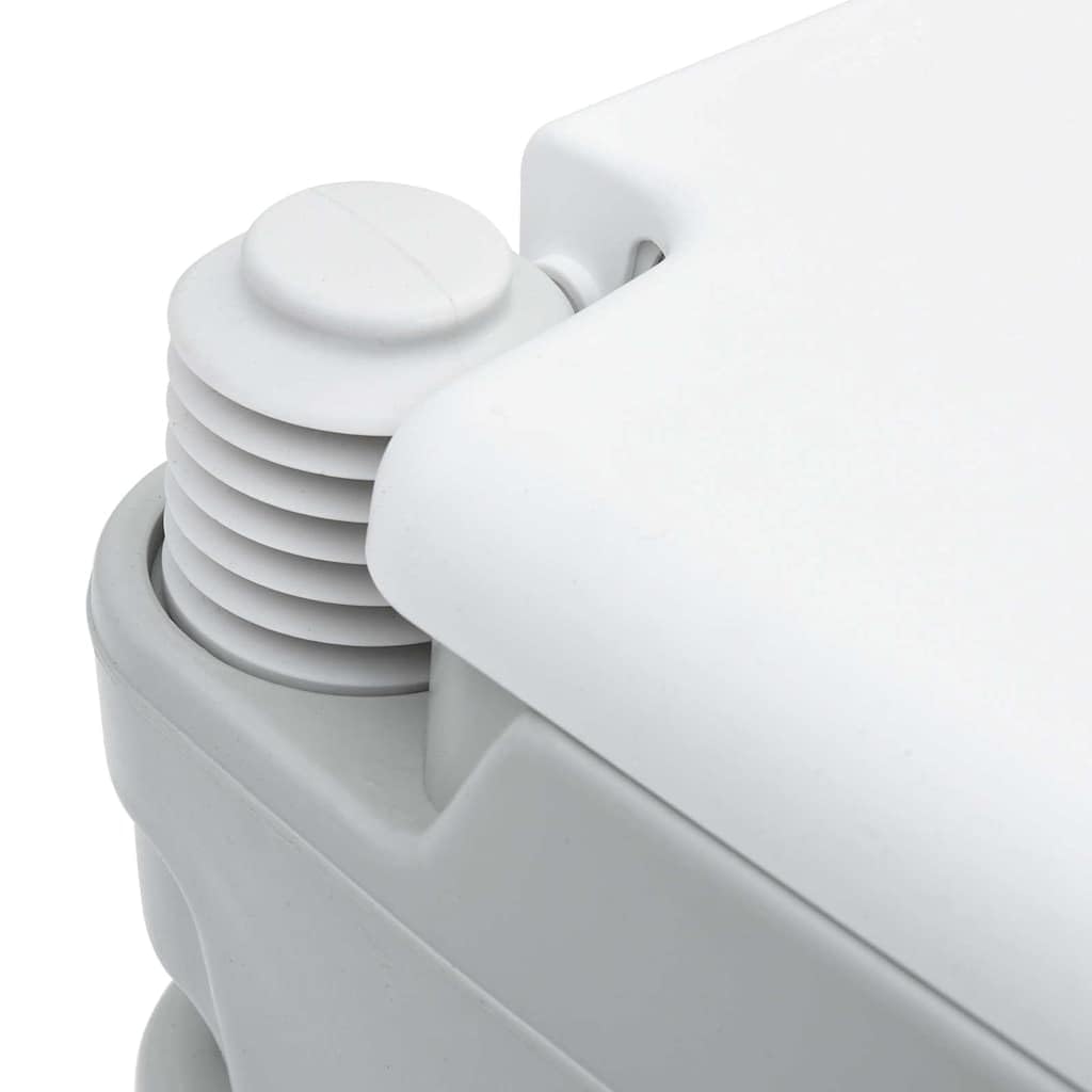 vidaXL Camping-Toilette Grau und Weiß 41,5 x 36,5 x 30 cm Polyethylen | Leicht zu transportieren für Outdoor-Aktivitäten, Perfekt für begrenzte Platzverhältnisse,