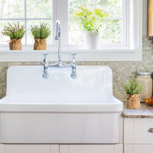 Velener Babys Breath Artificial Flowers In Small Burlap Bag Vases 3Pcs -Gypsophila Faux Flowers Farmhouse Home Coffee Table Bookshelf Office Desk Decorations Kitchen Dining Room Fake Plants Indoor #TOP6