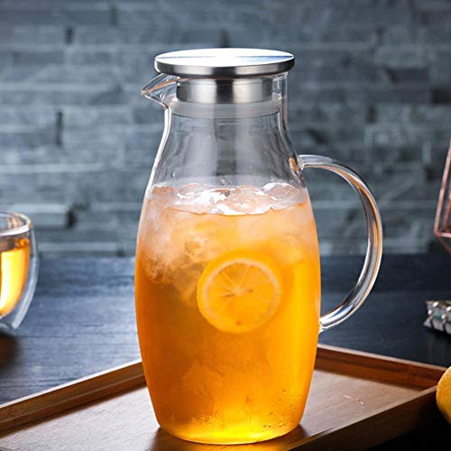 Preisvergleich Produktbild starter Glas Wasserkrug - Glasflasche Wasserkocher explosionsgeschützte hitzebeständig Haushalts Hotel Restaurant Frühstück Saft Flasche 1.8L