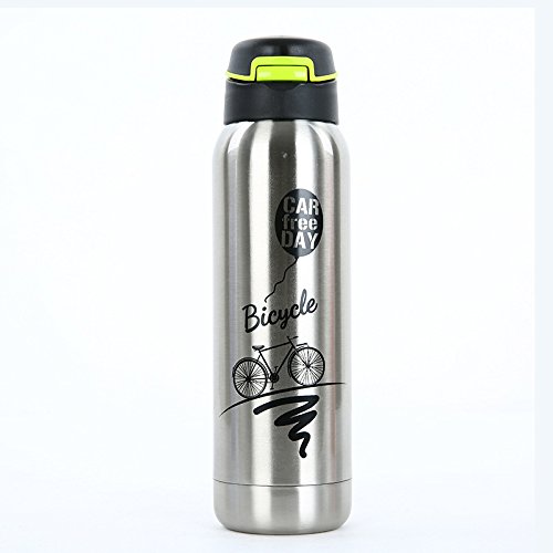 Emsems Water Bottle Double Wall Vacuum Insulated Stainless Steel - Leak Proof Sports Bottle, Outdoors - Leak Proof Flip Top (Color : Natural)