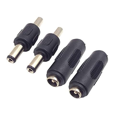 Qaoquda DC 5.5 x 2.1mm Power Adapter, (2 Pairs) DC Power 5.5mm x 2.1mm Female to Female Coupler, Male to Male Coupler, for LED/CCTV Camera Cover