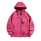 Flannel Hooded Jackets For Men, Men's Fashion Waterproof Windbreaker With Hood Lightweight Rain Coats Couple Casual Hiking Cycling Mens Overcoat Long Shirt (M, Pink)