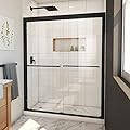 DreamLine Duet Plus 56-60 inch W x 72 inch H Semi-Frameless Bypass Shower Door in Matte Black