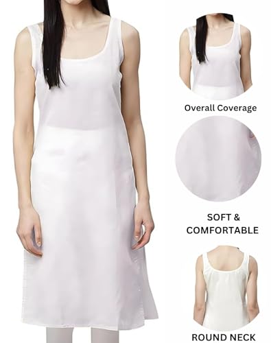Image of Cotton Inner Slip camesoli for Women, Full Length Inner for Chikankari Kurti, Women Indoor Dress Cotton Sleeveless camesole,Holi Outfit