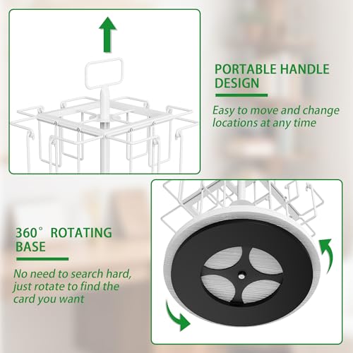 3-stöckiger drehbarer Grußkartenständer mit 12 Taschen, Metall-Grußkartenregal für Aufkleber, Fotokarte, Broschüren, Arbeitsplatte, Postkartenhalter, Präsentationsständer für Zuhause, Vitrine