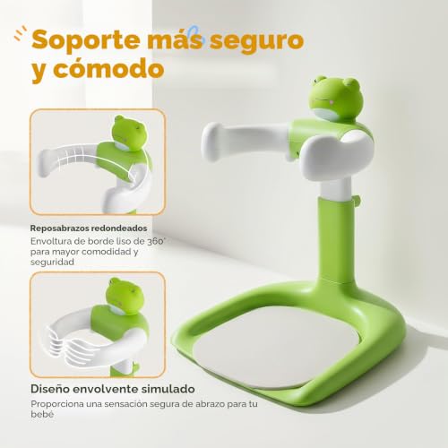 Miniatura 4 de Brolteja Soporte De Pie Para Niños Pequeños,Soporte De Bañera Para Bebé Con Base Antideslizante,Baby Shower Para 8-36 Meses Para Niños Y Niñas,Bañarse Y Cambiar Pañales