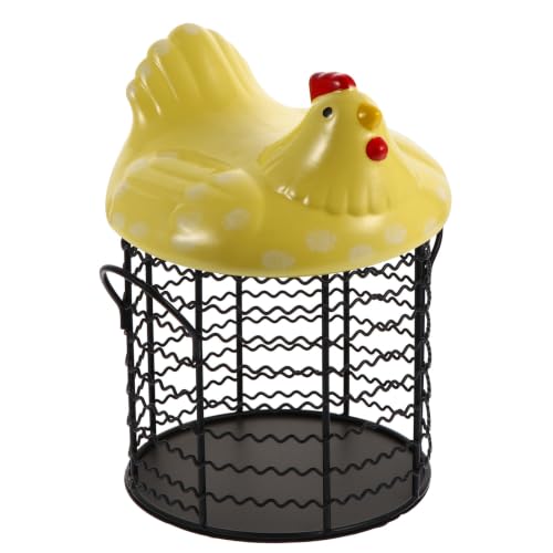 Caja de huevos de cerámica PRETYZOOM para una cocina rústica y un buffet elegante 2