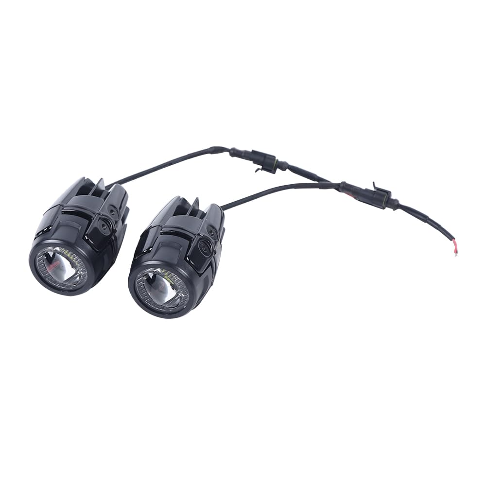 2 fari supplementari per moto, 12 V, fendinebbia, moto, 4000 lm, con staffa di regolazione universale a 360°, per Moto universale