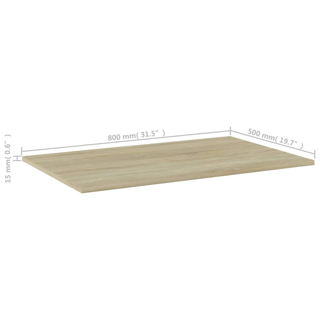 8 unidades de madera de roble Sonoma, 80 x 50 x 1,5 cm, estante para pared, estantería de carga pesada, como almacenamiento y espacio de almacenamiento en el salón, oficina o garaje