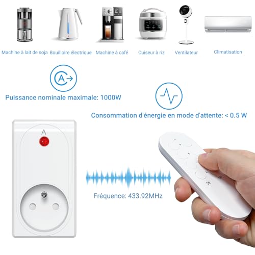 Prise télécommande sans fil 80M pour éteindre les appareils cachés ou éloignés