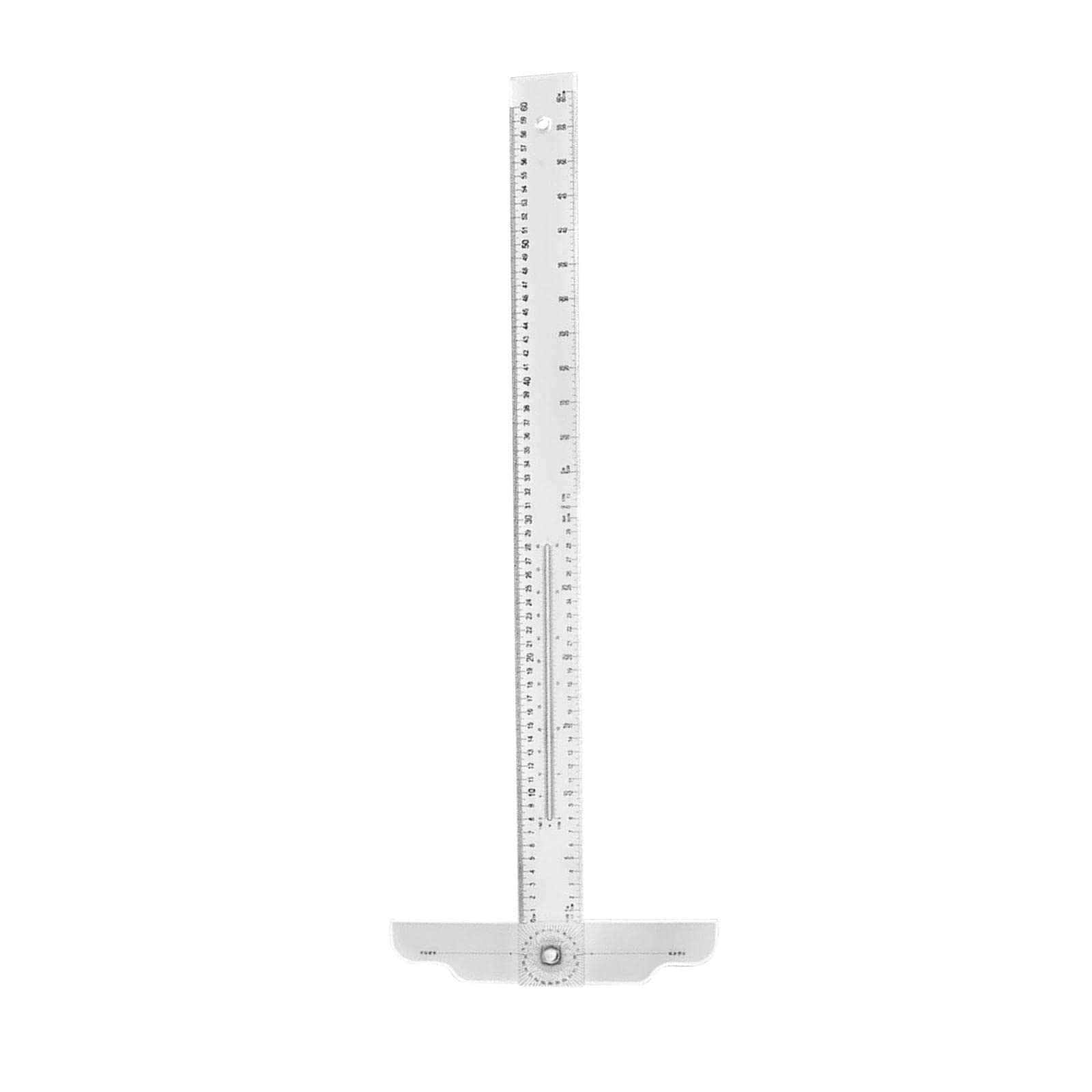 perfk 60cm T Square Ruler with Scale, Multi Function Rotating Angle Ruler