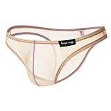 Wiftly Slips Herren sexy Spitze Beutel Unterhose Erotik Mesh Unterwäsche Transparent Low-Rise U-Convex Bequeme G-Strings Tanga für Männer (Hautfarbe, M)