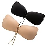 Welltogther Women Reusable Invisible Push-up Seamless Bra Strapless Backless Bra Plus Size ddd