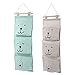TOYANDONA 2 Piezas de Almacenamiento Colgante de Pared Bolsa de Lino sobre El Organizador de La Puerta Bolsas de Almacenamiento Colgantes con 3 Bolsillos para El Dormitorio Baño Armario