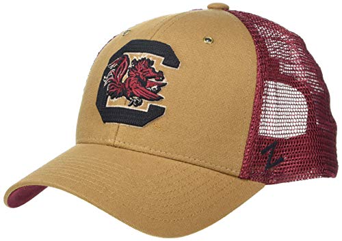 NCAA South Carolina Fighting Gamecocks Men s Tucson Trucker Hat, Brown Canvas Team Color, Adjustable