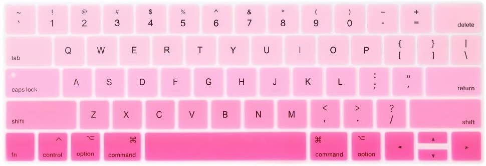 oaky premium keyboard cover for macbook pro 13/15 inch with touch bar release 2018,2017, 2016 model a1706, a1707, a1989, a1990 keyboard protective skin - pink