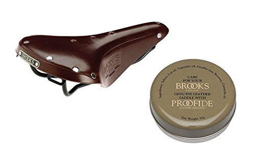 Brooks England Men's B17 Standard Saddle w/Proofide Saddle Dressing 25g (Antique Brown, Set)