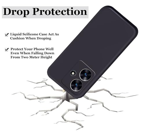 Image of A rtistque Liquid Silicone Back Cover Case for Infinix Hot 30i Shockproof TPU Soft Flexible with Camera Protection - Black