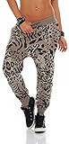 malito pantaloni leo-design boyfriend twist aladin sbuffo pantaloni pump baggy yoga avvolgere 3344 donna taglia unica (fango)