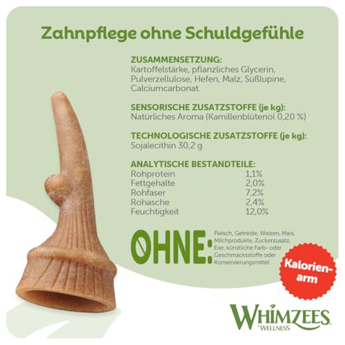 WHIMZEES Antler, geweihförmiger Hundesnack für große Hunde, Größe L, 6 Stück, wirkt beruhigend, ohne Zuckerzusatz, getreidefrei, natürlich, fettarm