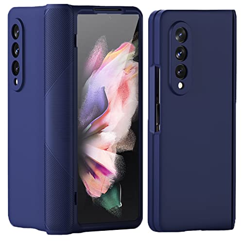 Miimall Compatible Samsung Galaxy Z Fold 3 Case, Hinge Full Protection Folding Armor Cover Bumper Cases for Galaxy Z Fold 3 5G 2021 (Blue)