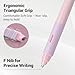 WRITECH Fountain Pen Soft Grip: Fine Nib Black Ink Pen with 3 Ink Cartridges and 1 Replacement Nib Set Smooth Writing for Journaling Calligraphy Gift (Pink)