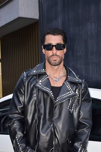 Barabas Men's Spiked Motorcycle Biker Faux Leather Jacket 3JPU263