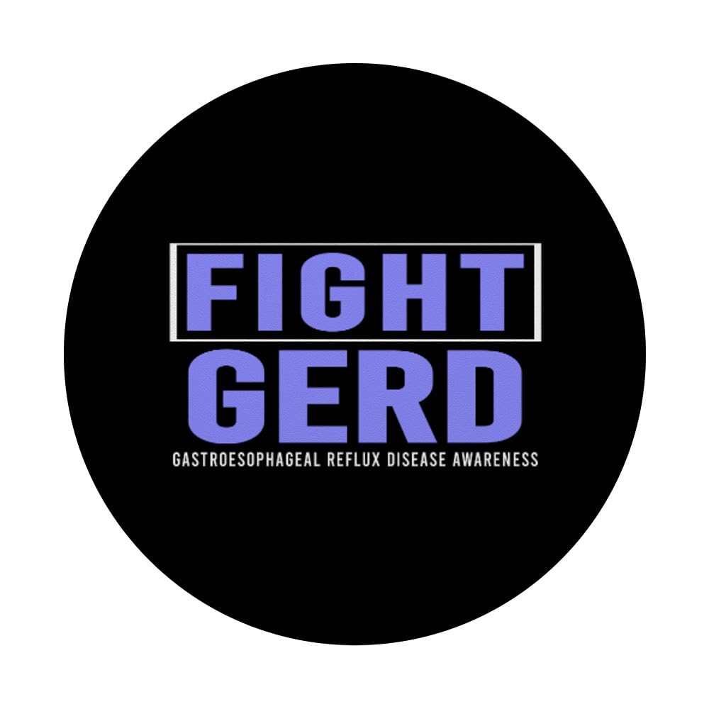 GERD Fight Gastroesophageal Reflux Disease T-Shirt GERD PopSockets Swappable PopGrip, Black - Image 3
