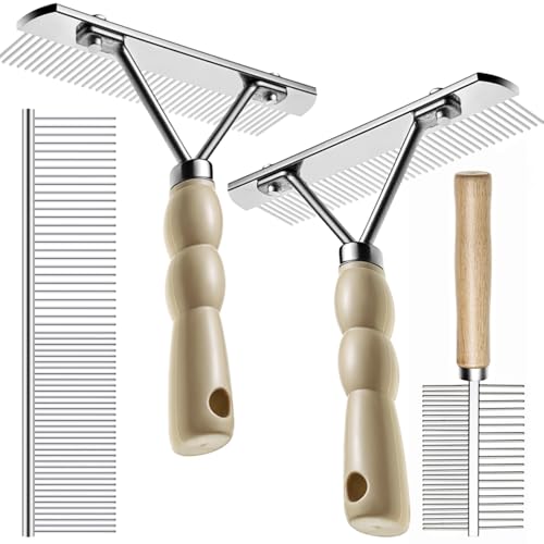 4 Pack Dog & Horse Undercoat Rake & Comb Set