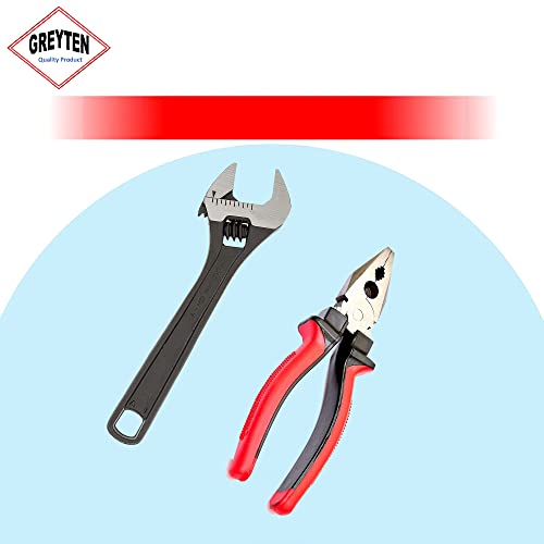 Image of GIZMO Hand Tools Kit For Home Use With 10 inch Adjustable Wrench And Combination Plier For Mechanics, Vehicle Tool Kit Set