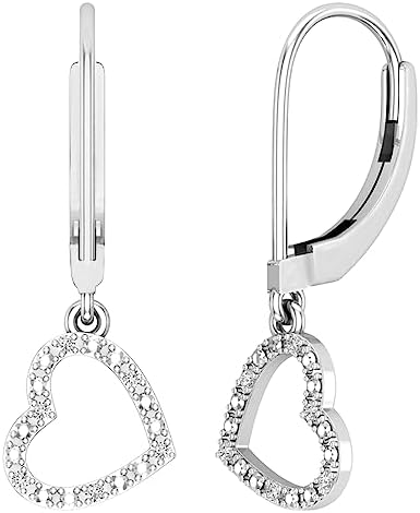 Dazzlingrock Collection 0.05 ctw Round White Diamond Hollow Heart...