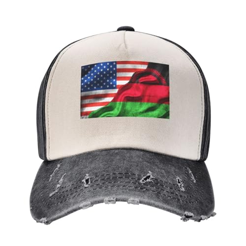 Casquette De Baseball Drapeau Américain Malawi Drapeau du Malawi Casquettes De Golf Vintage Baseball Cap Anti UV Trucker Caps pour Camping Randonnée Running