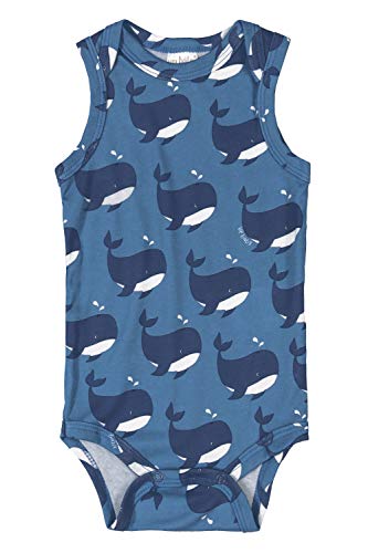 Body Bebê Regata em Suedine Masculino, Azul, 01