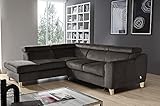 Assise mousse haute qualité VENESETTI Canapé d\'angle Convertible en Tissu Luxe 5 Places, Asteria Chocolat Clair, Angle Gauche