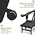 GREENVINES Adirondack-Chairs-with-Ottoman | Set of 2 | Folding | Retractable-Footrest | HDPE Plastic | All Weather Fire Pit Chair | Cup Holders | Black | for Outdoor Poolside
